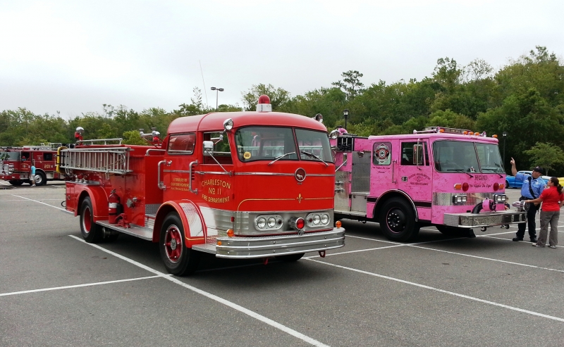 Engine 11 of the Lowcountry Firefighter Support Team and 'Brenda' of the North Charleston Fire Department team up to do good!