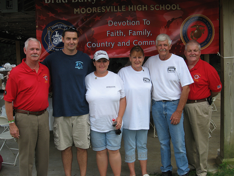 Attending the picnic to raise funds for the Brad Baity Patriotism Scholarship. The scholarship recognizes a senior high school student from the Mooresville, NC Graded School District for his/her accomplishments as a model citizen of Mooresville and of this country. The scholarship is in memory of Brad, a son of Mooresville, a 1988 graduate of Mooresville High School and a genuine patriot. He lost his life in the Sofa Super Store fire on June 18, 2007, along with eight other brave Charleston firefighters. Brad was 37 years old.