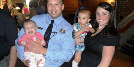 Celebrating and supporting the new recruits and their families at the Charleston Fire Department New Recruit graduation.